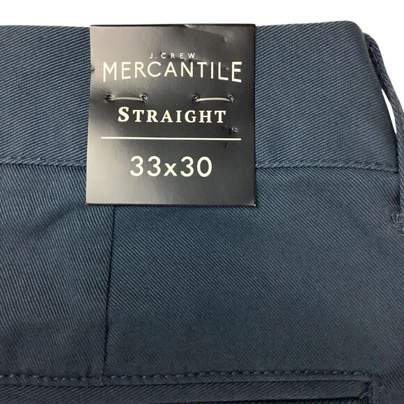 J Crew Mercantile Flex Pants Men's 33x30 (33x29) Straight Leg Chino Blue Stretch - Picture 10 of 14